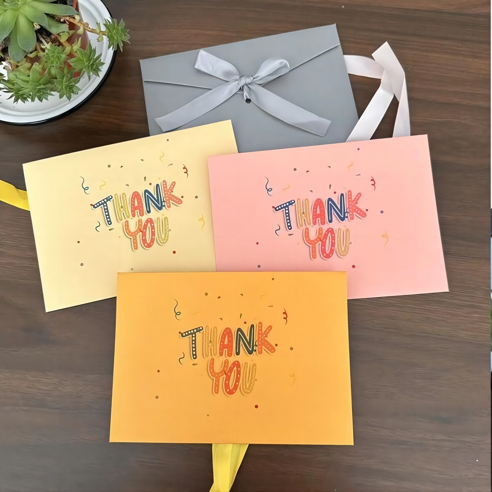 珠光丝带彩色感恩信封